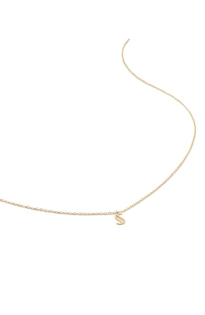 Monica Vinader Small Initial Pendant Necklace In 14kt Solid Gold - S