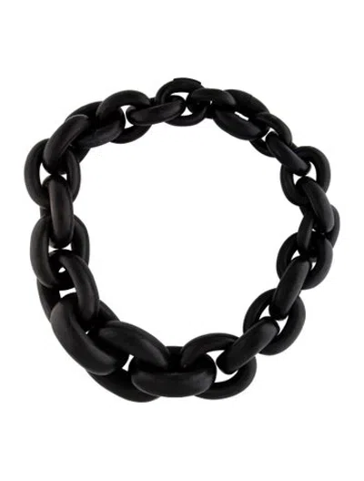 Pre-owned Monies Acacia Wood Chain Necklace, 23.25" In Black