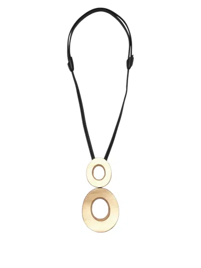 Monies Necklace Circle Pendant "eska" In Metallic