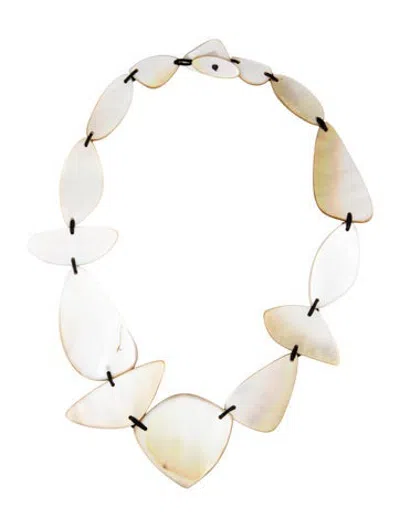 Pre-owned Monies X Gerda Lynggaard Vintage Mother Of Pearl Necklace, 24.5" In Multicolor