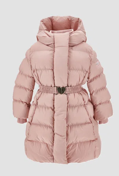 Monnalisa Kids' Duvet With Hood And Pink Baby Belt In Brown