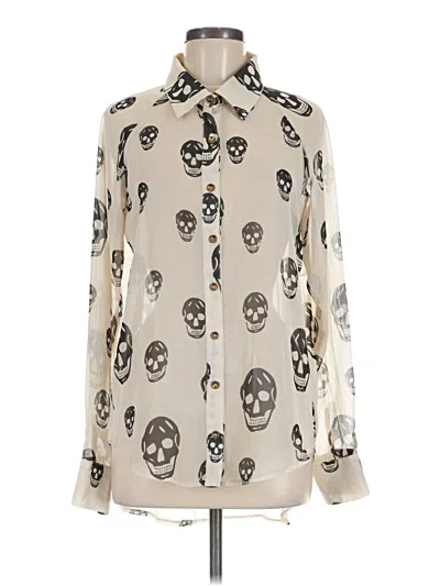 Pre-owned Mono B Long Sleeve Blouse In Ivory