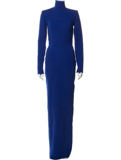 Pre-owned Monot Turtleneck Long Dress In Blue