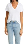 Monrow Oversized V Neck Tee In White