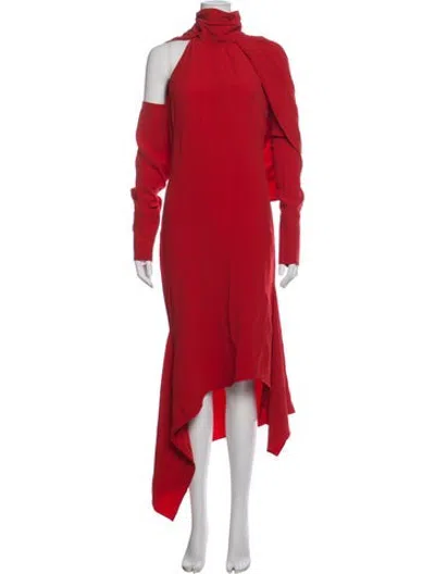 Pre-owned Monse Mock Neck Long Dress In Red