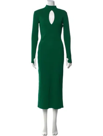 Pre-owned Monse Mock Neck Midi Length Dress In Green