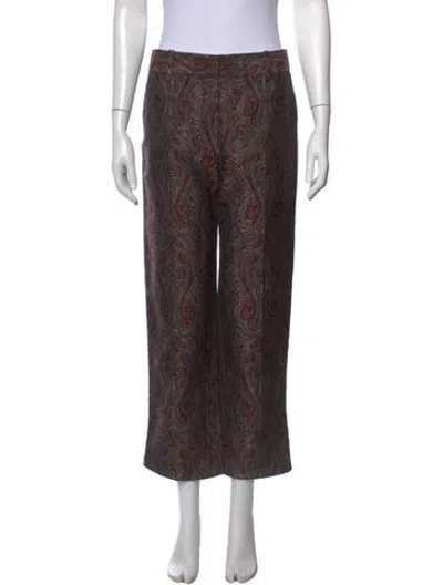 Pre-owned Monse Paisley Print Straight Leg Pants In Brown