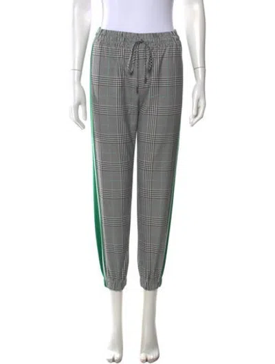 Pre-owned Monse Plaid Print Straight Leg Pants In Black/green/grey