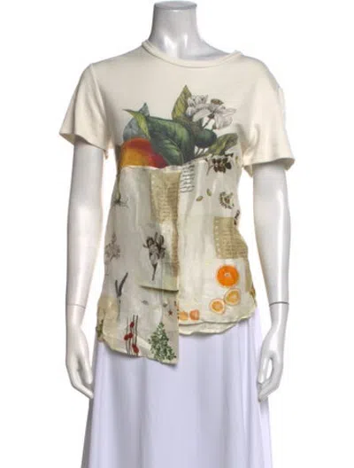 Pre-owned Monse Printed Crew Neck T-shirt In Neutrals