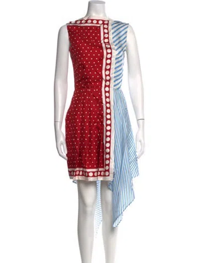 Pre-owned Monse Silk Mini Dress In Blue/red