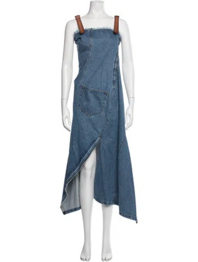 Pre-owned Monse Square Neckline Midi Length Dress W/ Tags In Blue