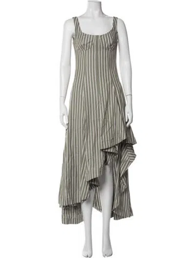 Pre-owned Monse Striped Long Dress W/ Tags In Green