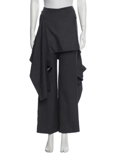 Pre-owned Monse Wool Wide Leg Pants In Grey