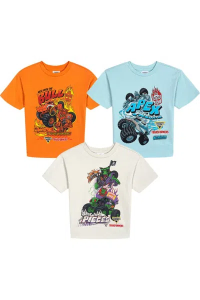 Monster Jam 3-pack Short Sleeve Cotton T-shirts (toddler, Little Kid & Big Kid) In Multi