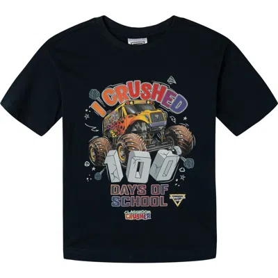 Monster Jam Kids'  Holiday Short Sleeve Tee In Black