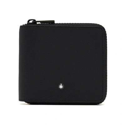 Pre-owned Montblanc Extreme 2.0 Mens Leather Zip Around Card Holder Case Coin Wallet Purse In Black