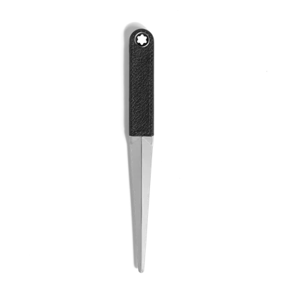 Montblanc Grain Leather Letter Opener In Black