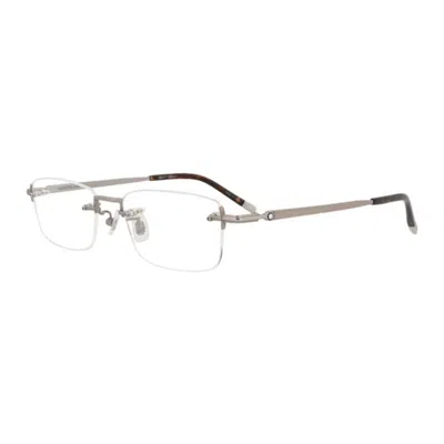 Montblanc Mini Grey Eyeglasses With Clear Demo Lenses In Gold