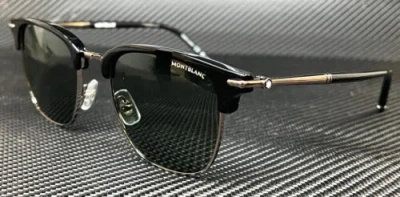 Pre-owned Montblanc Mont Blanc Mb0242s 006 Black Green Men's Extra Large 55 Mm Sunglasses