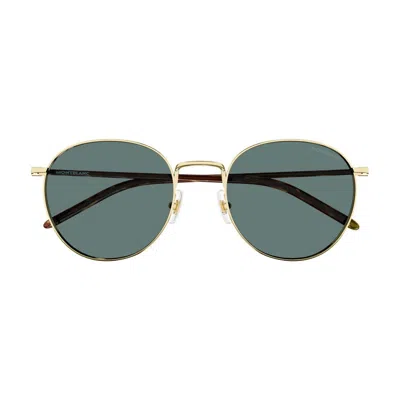 Montblanc Round Metal Frame Sunglasses In Gray