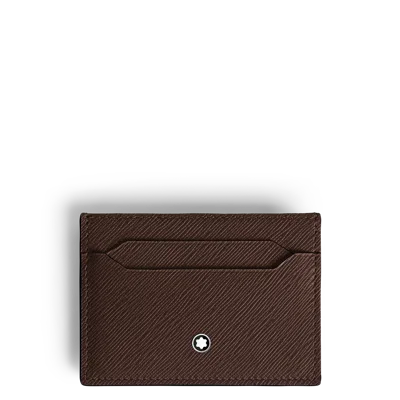 Montblanc Sartorial Leather Card Holder 5cc In Brown