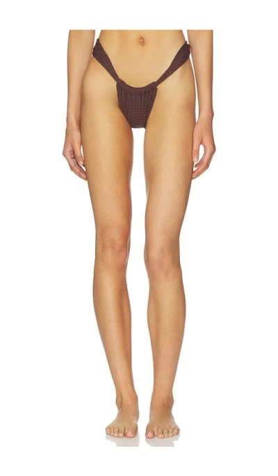 Montce Sandra Bikini Bottom In Espresso Crochet