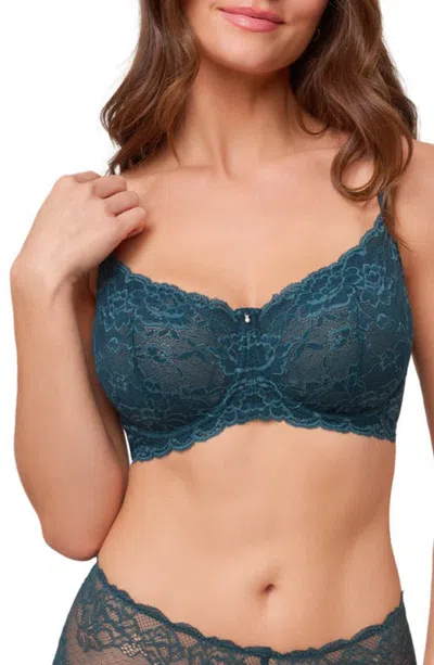 Montelle Intimates Flirt Lace Underwire Demi Bra In Blue