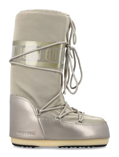 Moon Boot Icon Glance Satin Mini Padded Knee-high Boots In Multi