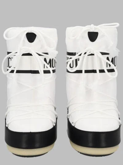 Moon Boot Icon Mini Nylon Boots For Girls In Neutral