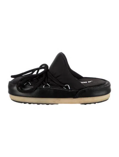 Pre-owned Moon Boot Leather Mules In Black