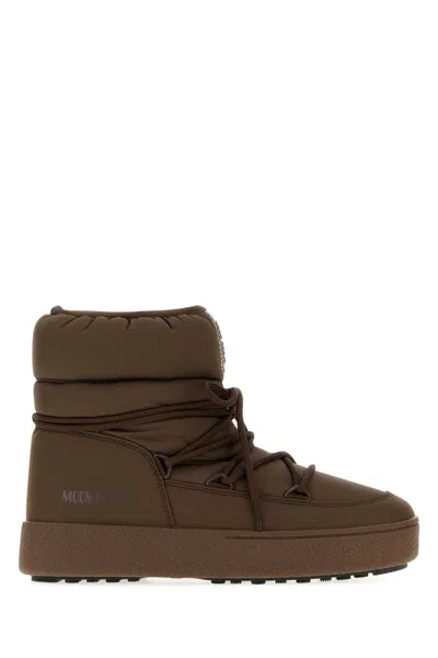 Moon Boot Ltrack Low Mini Brown Fabric & Rubber Unisex Ankle Boots