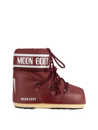 Moon Boot Mb Icon Low Nylon Boot In Burgundy