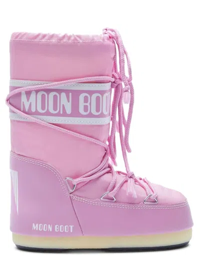 Moon Boot Mini Icon Puffer Boots For Girls In Pink