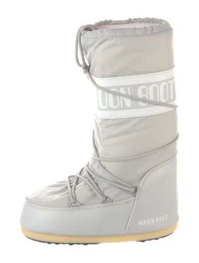 Pre-owned Moon Boot Nylon Graphic Print Snow Boots In Grey
