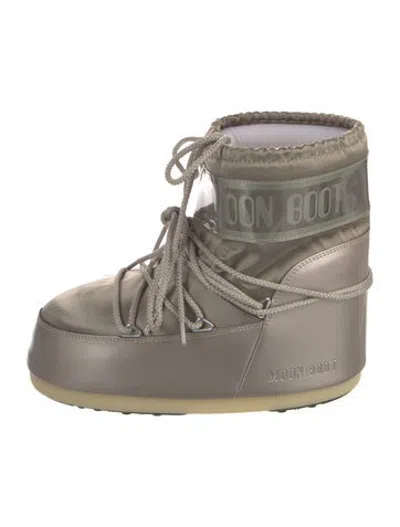 Pre-owned Moon Boot Nylon Graphic Print Snow Boots In Metallic/neutrals