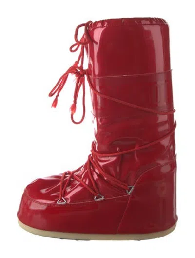 Pre-owned Moon Boot Nylon Snow Boots In Red