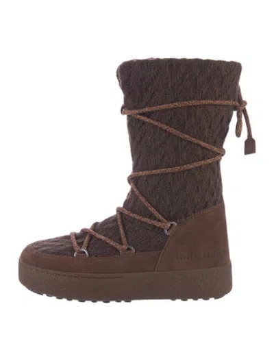 Pre-owned Moon Boot Patterned Snow Boots In Brown