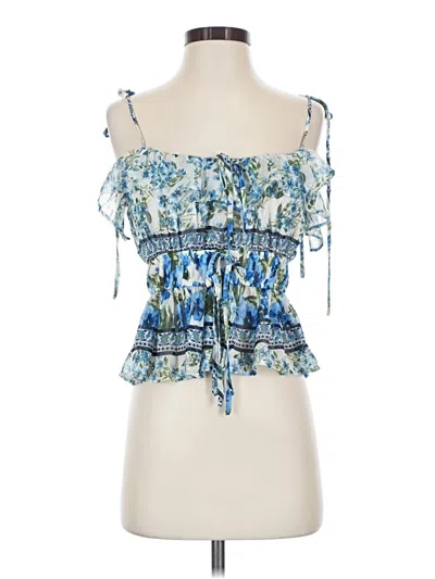 Pre-owned Moon River Sleeveless Blouse In Blue