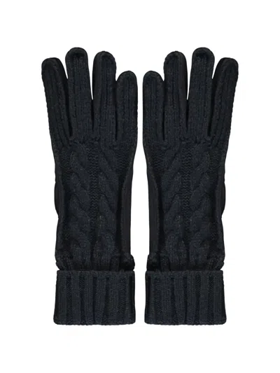 Moorer Cable-knit Gloves In Black