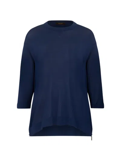 Moorer Charlene Crew-neck Top In Blue