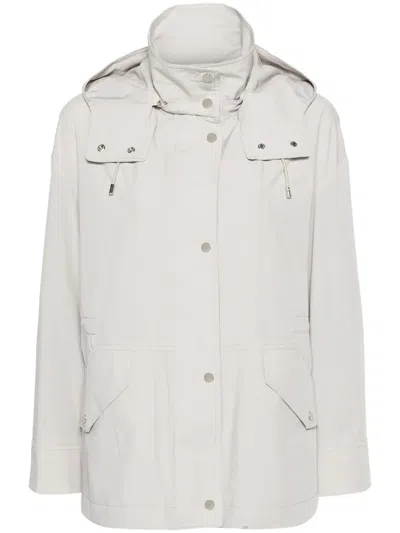 Moorer Gala Water-repellent Hooded Jacket In Grey