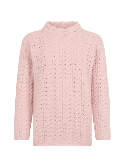 Moorer Lidia Pointelle-knit Sweater In Pink
