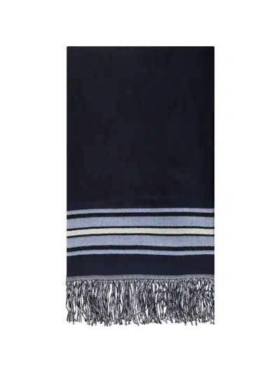 Moorer Logo-jacquard Fringed Scarf In Black