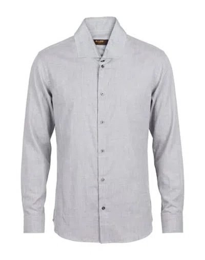 Moorer Man Shirt Light Grey Size 38 Cotton, Lycra In Blue