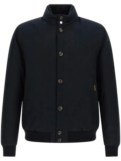 Moorer Men's Technical Short Coat With Stretch Protection In Navy