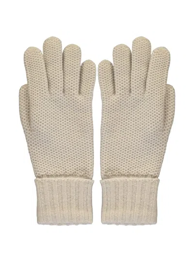 Moorer Ribbed-knit Gloves In Neutral
