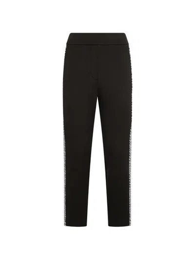 Moorer Side-stripe Tailored Trousers In Black