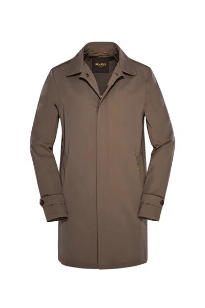 Moorer Vittor-wm Water-repellent Summer Overcoat Stone In White