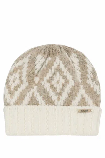 Moorer Women's Beanie Hat In Natural In White