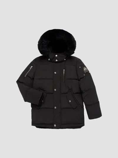 Moose Knuckles Kid's 3q Down Jacket In Black